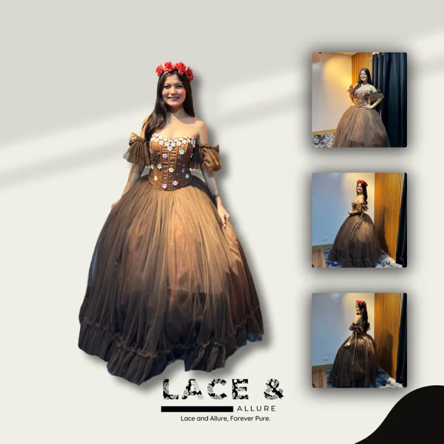 Boho Soft Tulle Corset Ball Gown