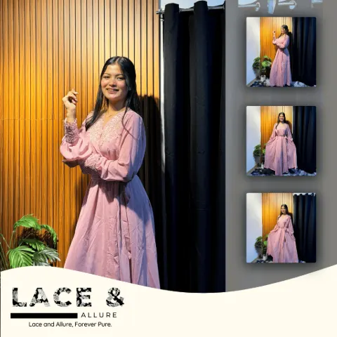 Chiffon Bridal Robe Floor Length with Inner