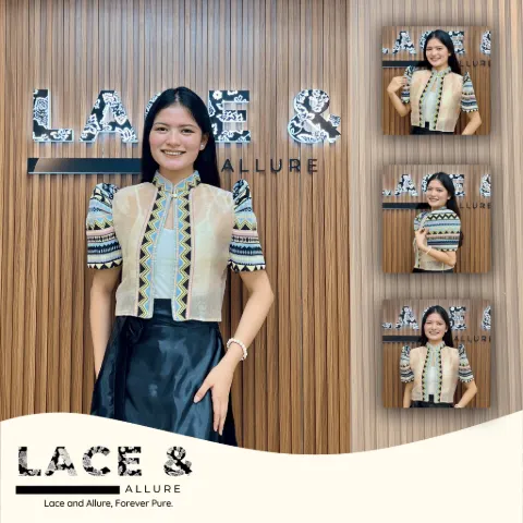 Modern Filipiniana Ethnic Bolero Top (Collar)