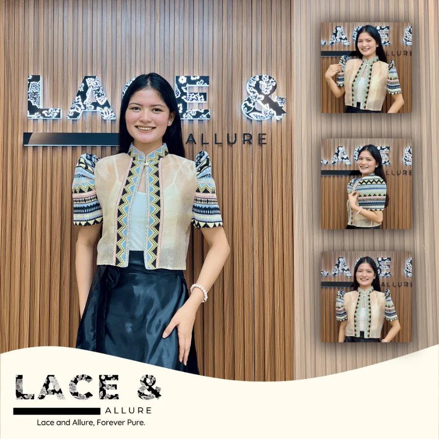 Modern Filipiniana Ethnic Bolero Top (Collar)