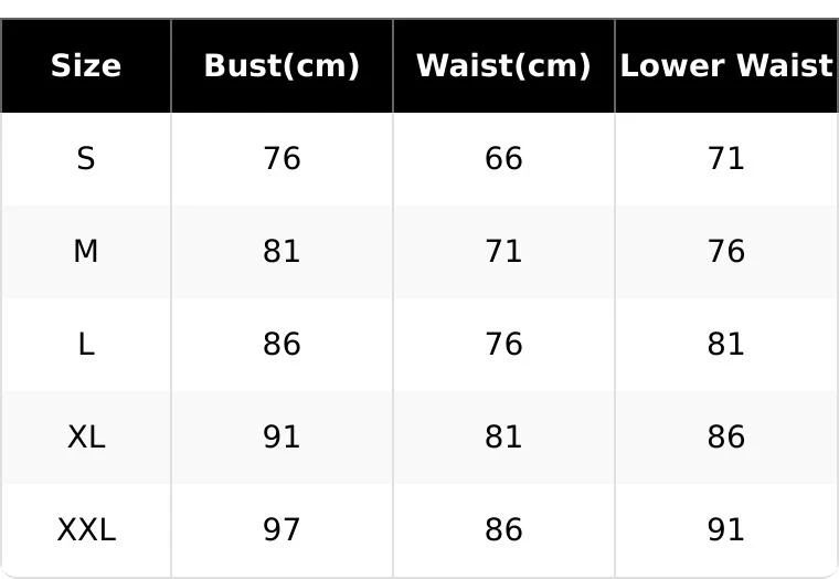 Official size chart for Celestial Shimmering Evening Gown