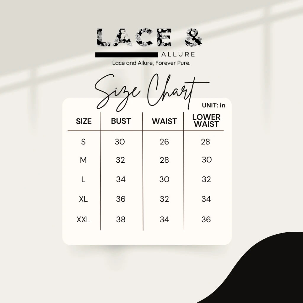 Official size chart for Women's Stone Lace Ball Gown